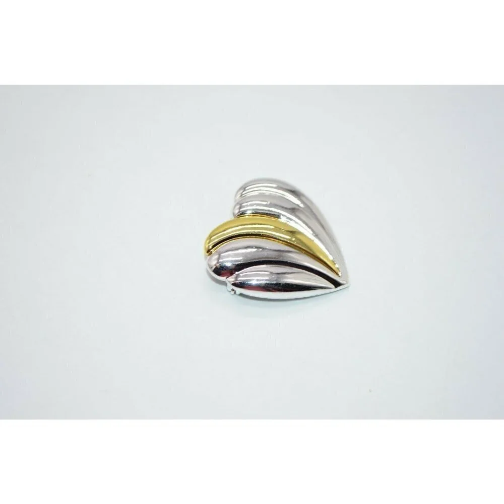 Danecraft Heart Brooch Dual Tone Gold Silver Brooc